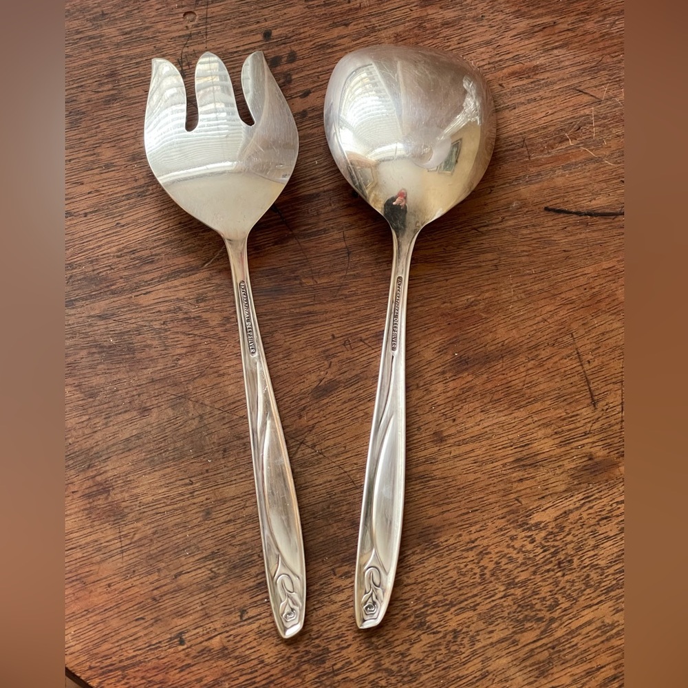 MCM silver plated salad spoon and fork - Picture 4 of 5
